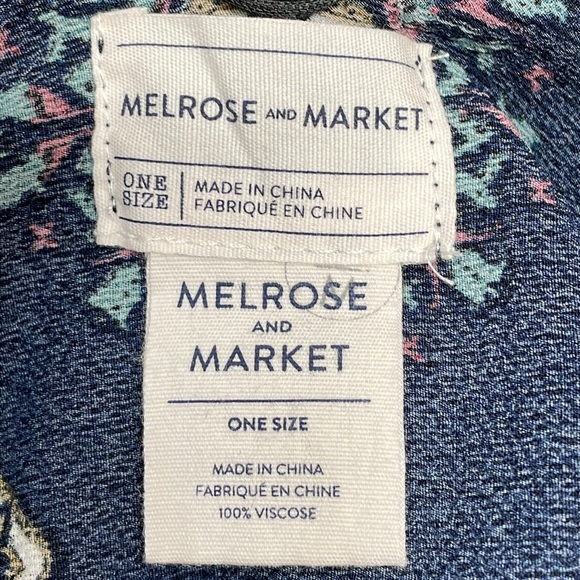 Melrose And Market Navy Blue Print Open Front Kimono One Size - Picture 15 of 16